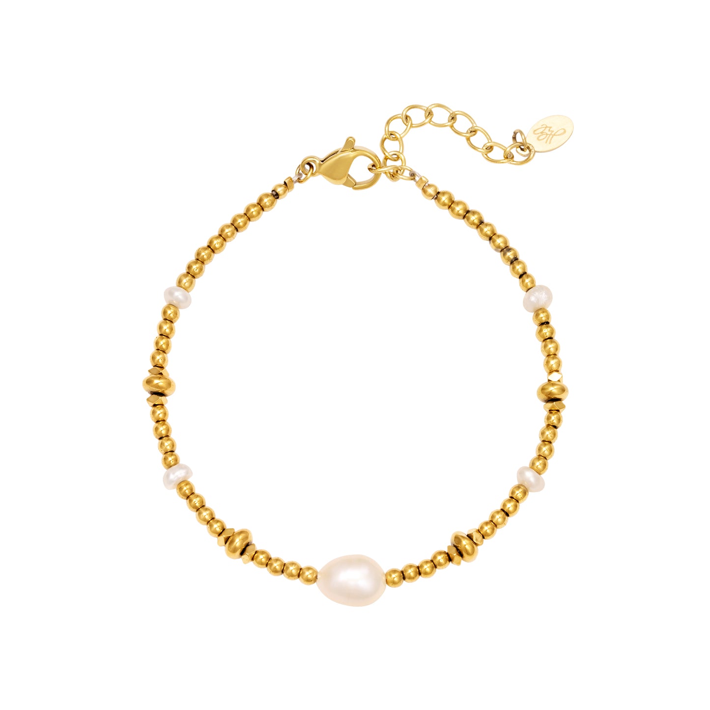 Gouden armband met parels